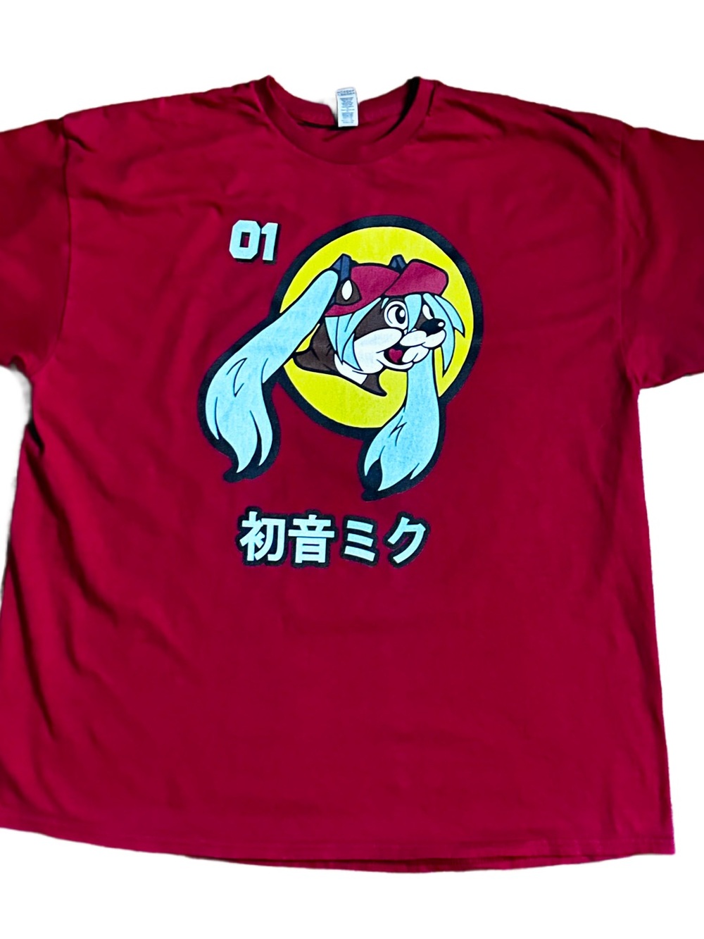 Bucsune Miku ~ Hatsune Miku ~ the Buc-ee's Beaver Mascot ~ Red ~ 2 X-Large Shirt